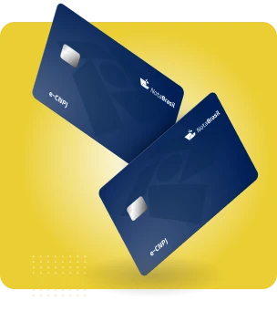 Ilustração de cartões de credito com fundo amarelo